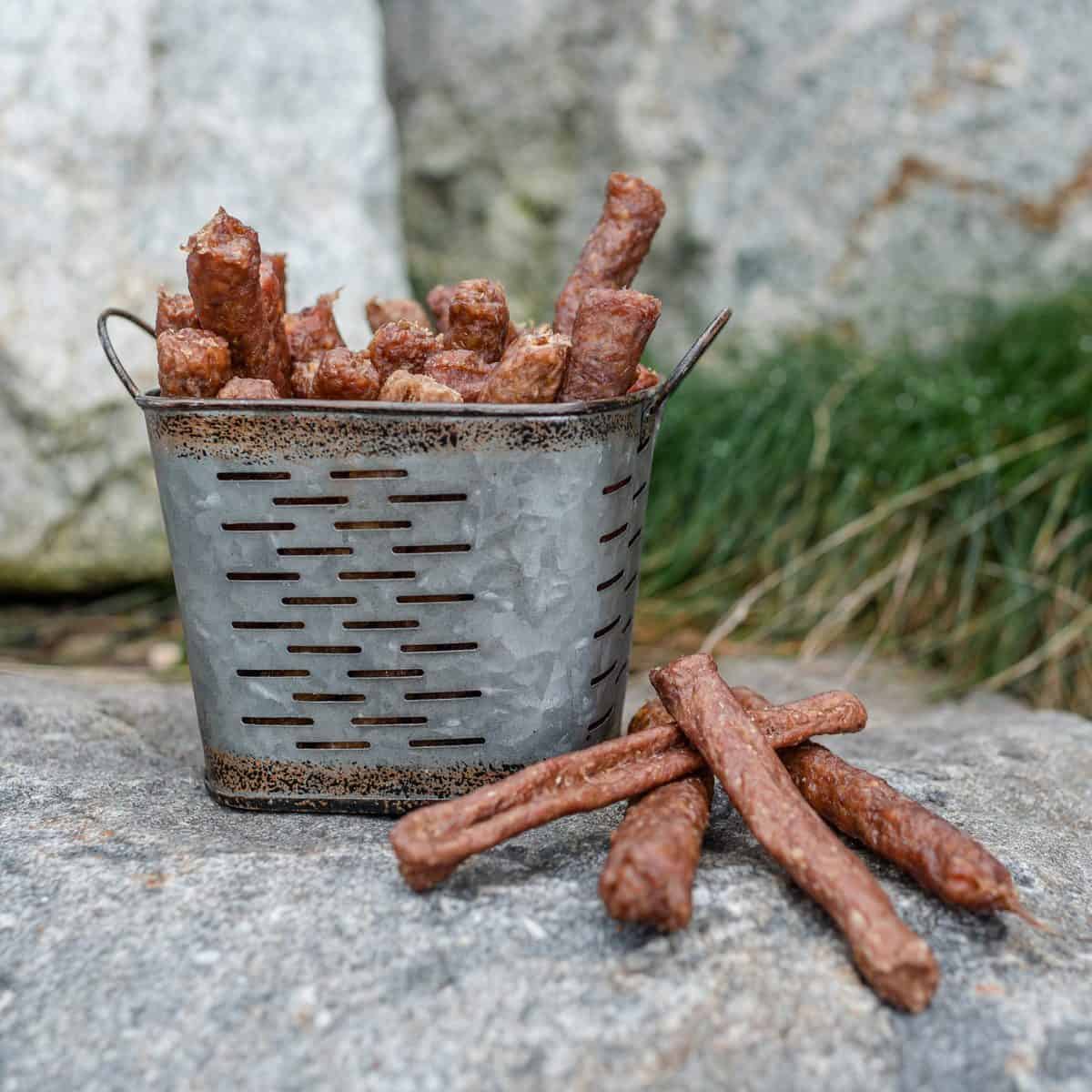 Five inch baked bully snap sticks