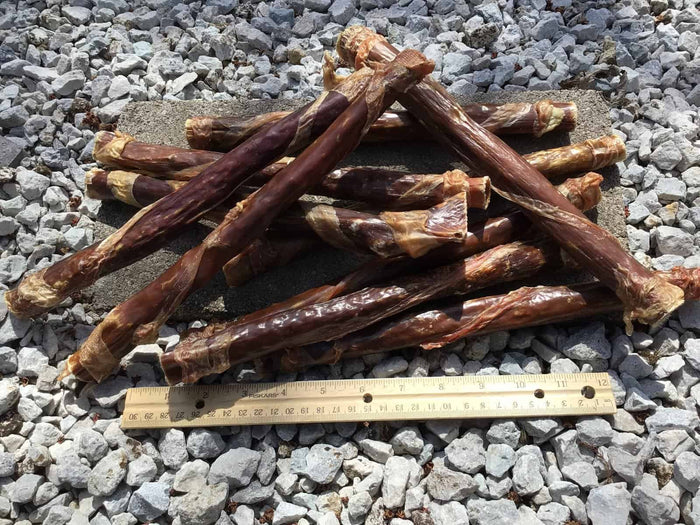 Twelve inch bladder-wrapped chewy bull