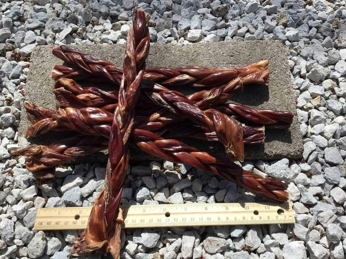 Twelve inch braided beef esophagus gullet