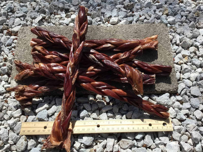 Twelve inch braided beef esophagus gullet