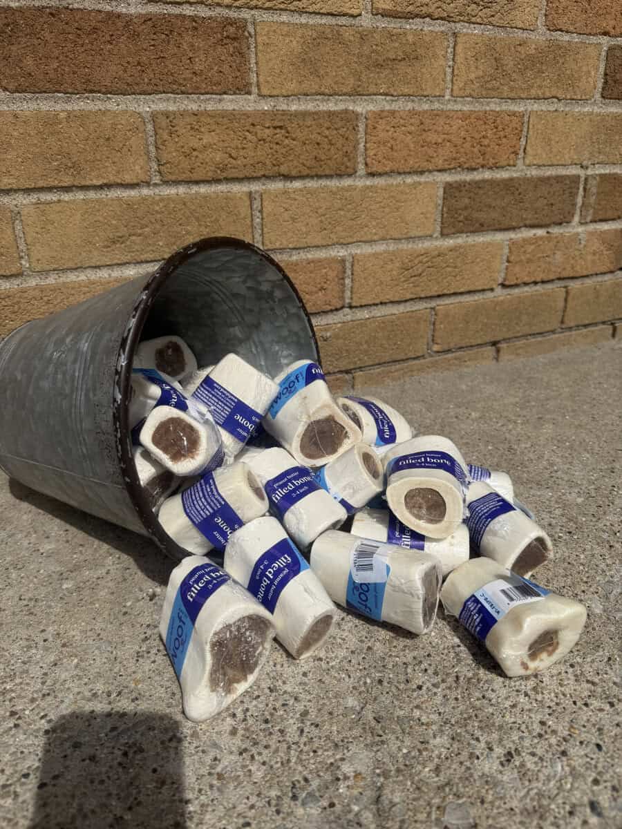 Three to four inch peanut butter filled bone