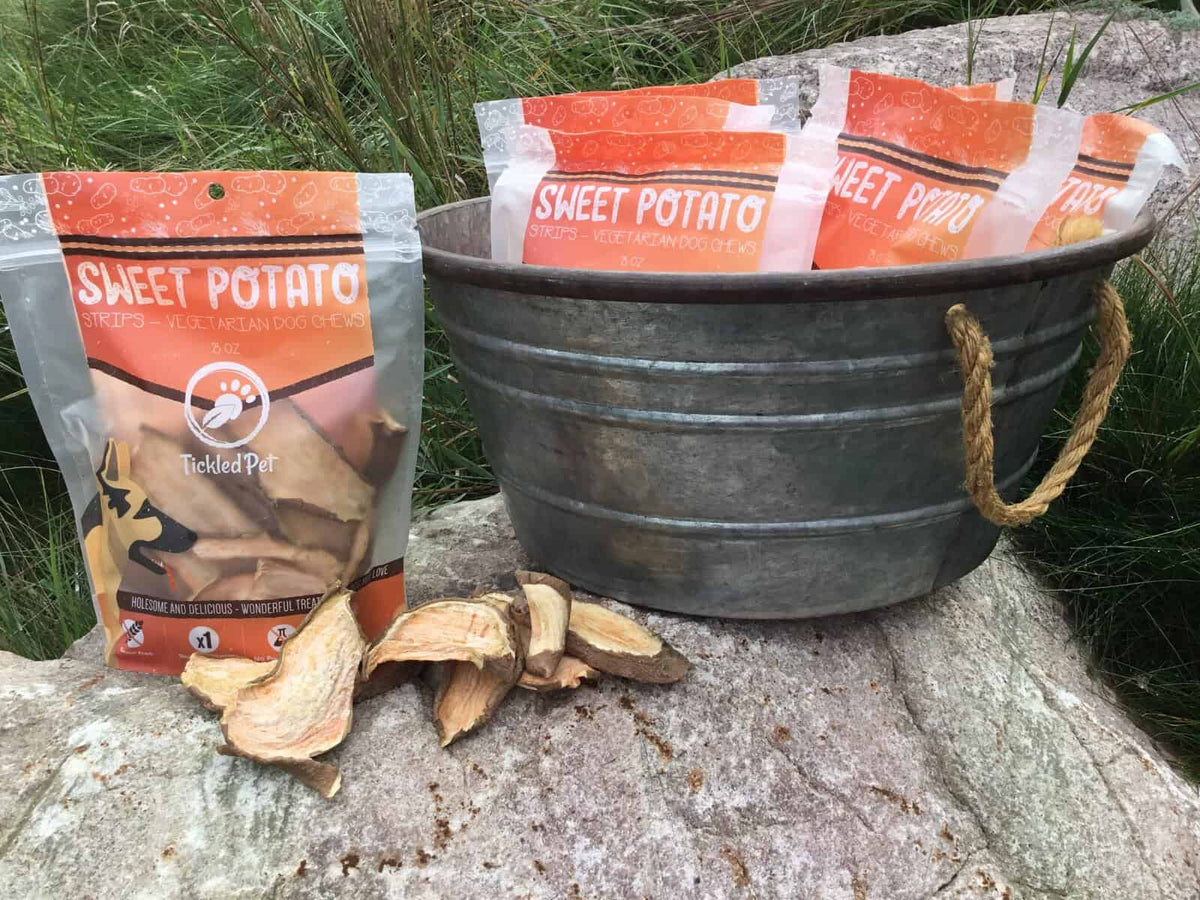 USA sweet potato strips, a vegetarian dog chew