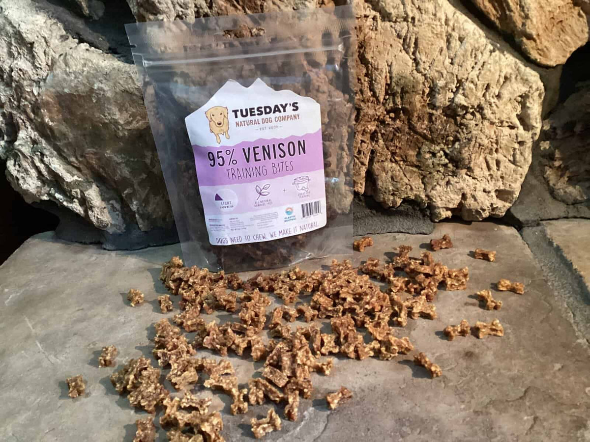 Venison training bites, bone-shaped soft treats